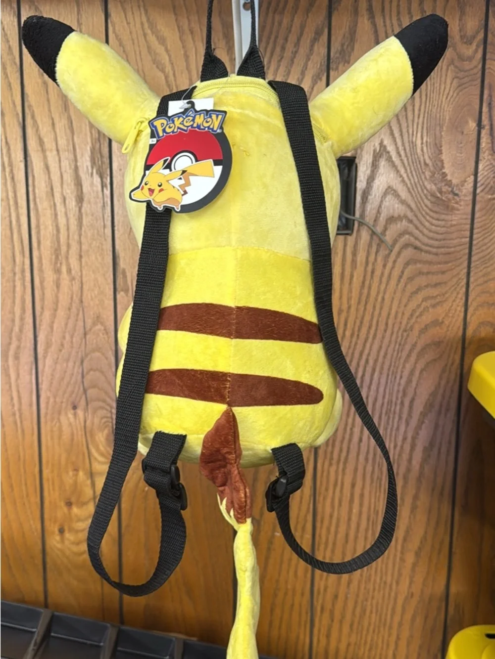 Pikachu Yellow Plush Kids Backpack - Cute Character Toy